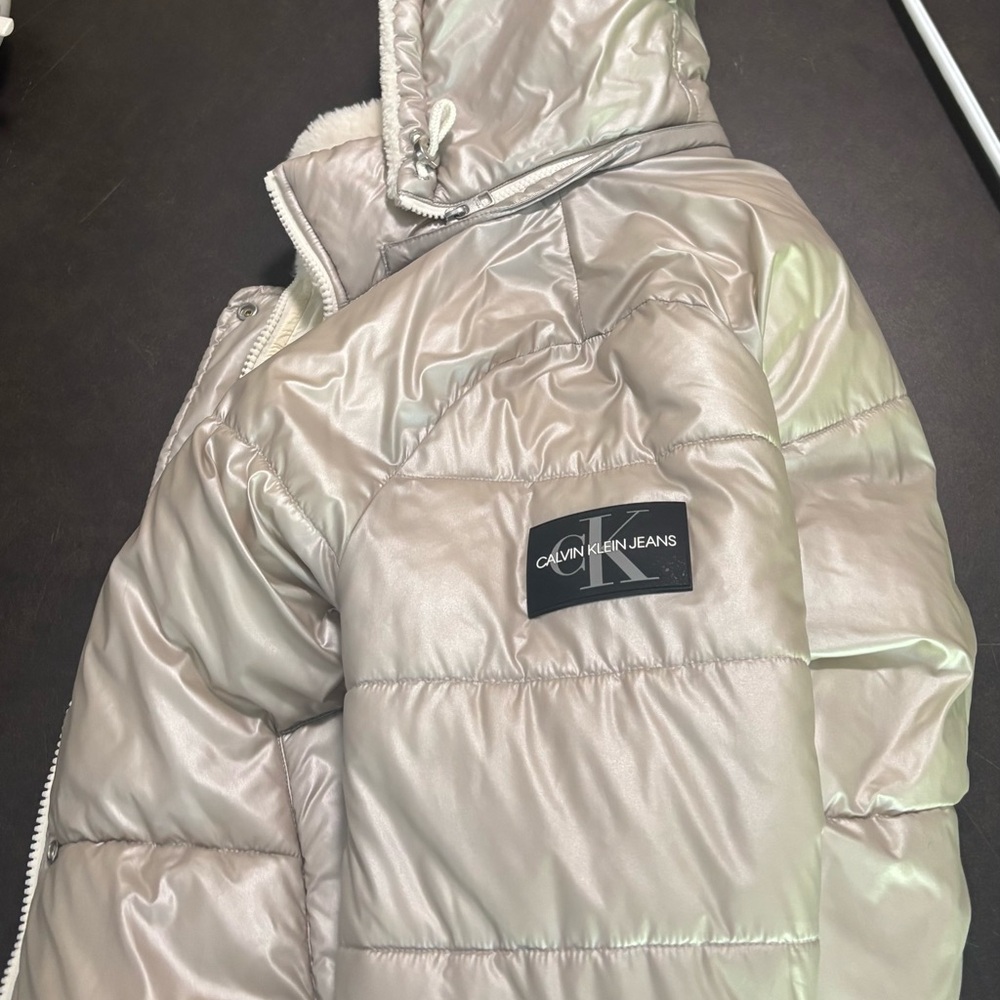 Calvin Klein Silver Puffer Jacket